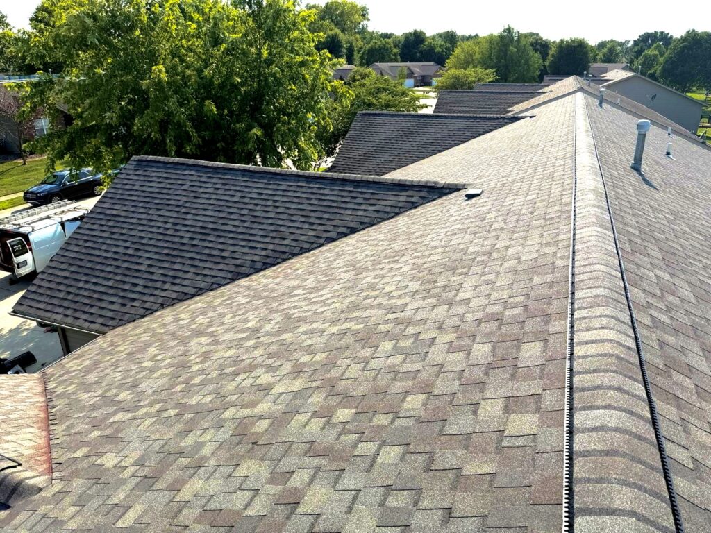 Asphalt shingle roof inspected for partial roof replacement in Fairview Heights, Illinois.