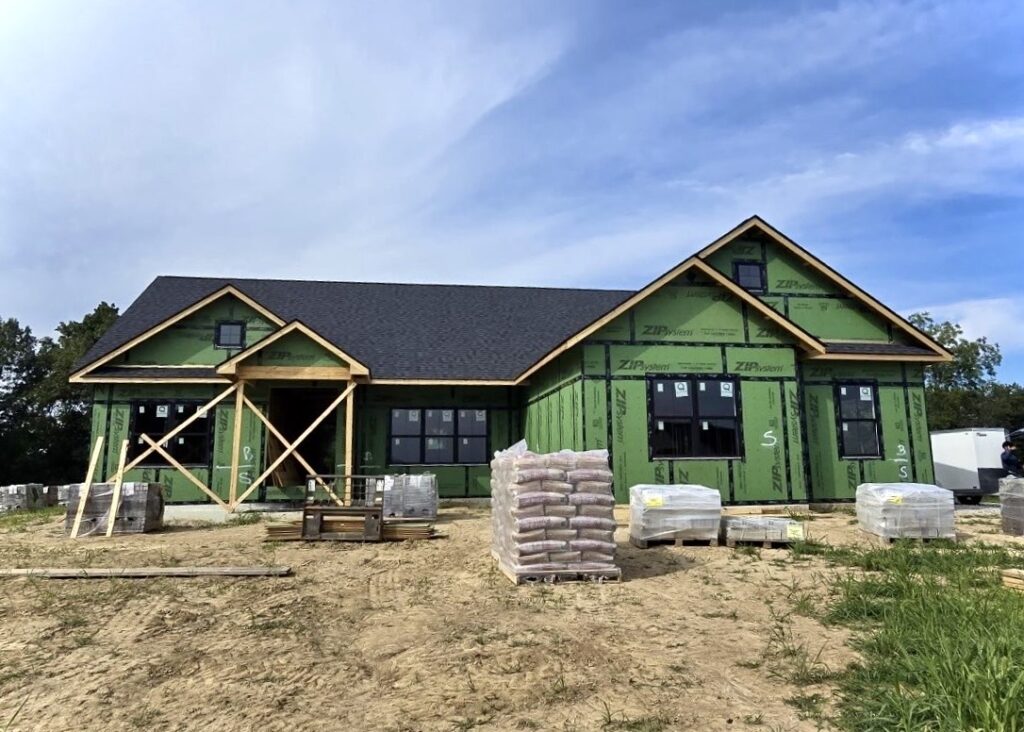 New asphalt shingle roof installation on a home in Glen Carbon, Illinois by Barringer Brothers Roofing.