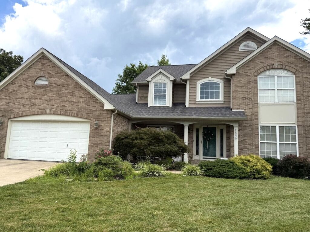 Asphalt roof on an O’Fallon, IL home evaluated before selling by Barringer Brothers Roofing.