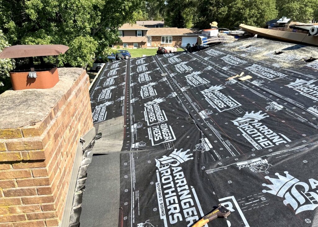 Roof replacement underway during fall home maintenance season in Southern Illinois.